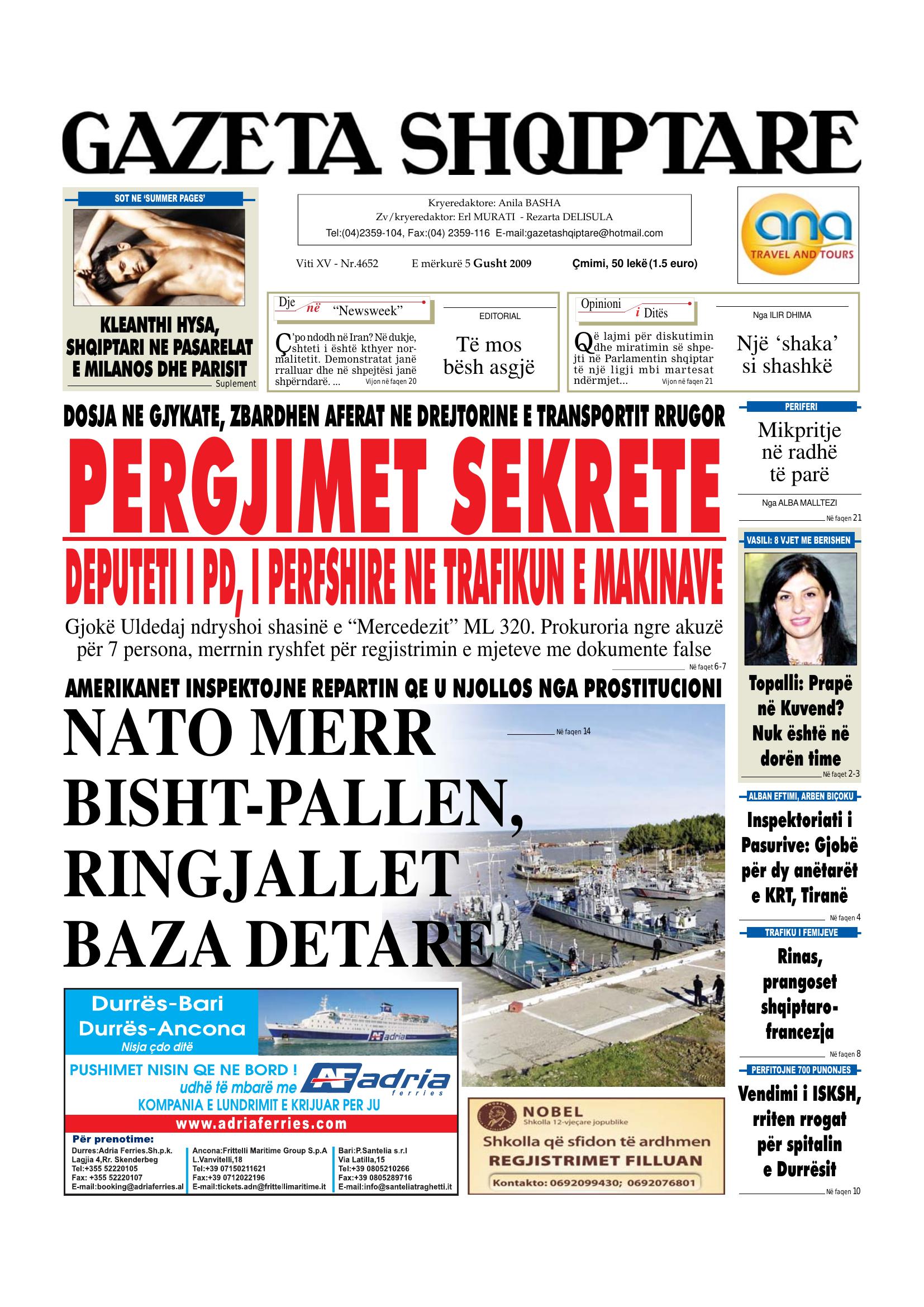 Gazeta Shqiptare 2009-08-05